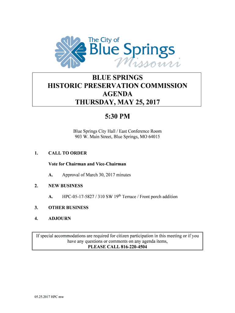 Fillable Online BLUE SPRINGS Fax Email Print pdfFiller