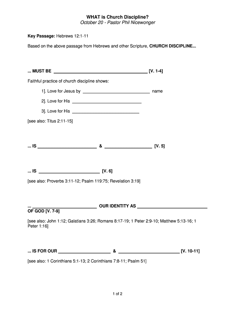 Fillable Online WHAT is Church Discipline Fax Email Print - pdfFiller