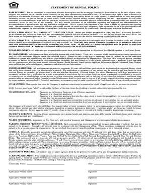 Rental Policy Statement