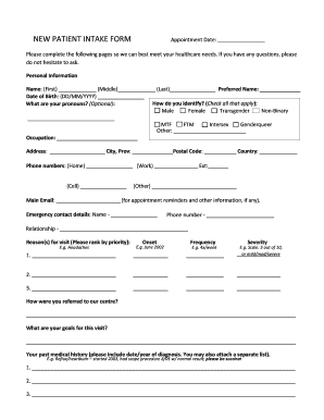 New Patient Intake Form