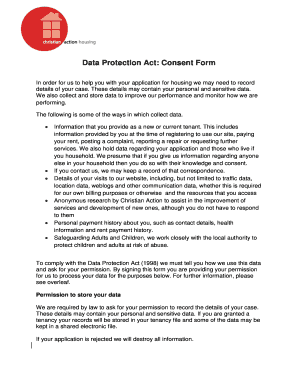 Personal Data Consent Form Template | pdfFiller