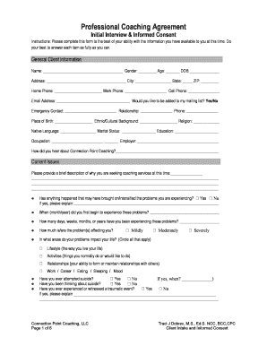 Fillable Online Professional Coaching Agreement Fax Email Print - pdfFiller