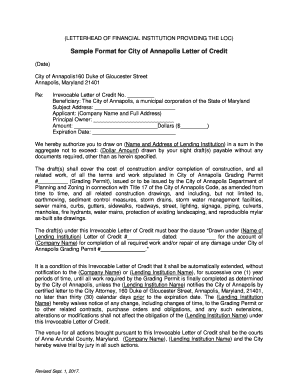 Fillable Online (LETTERHEAD OF FINANCIAL INSTITUTION PROVIDING THE LOC ...