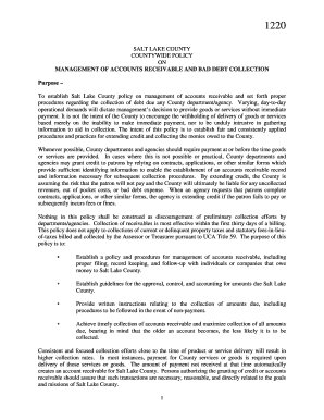 MANAGEMENT OF ACCOUNTS RECEIVABLE AND BAD DEBT COLLECTION