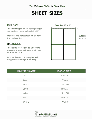 Fillable Online SHEET SIZES Fax Email Print - pdfFiller