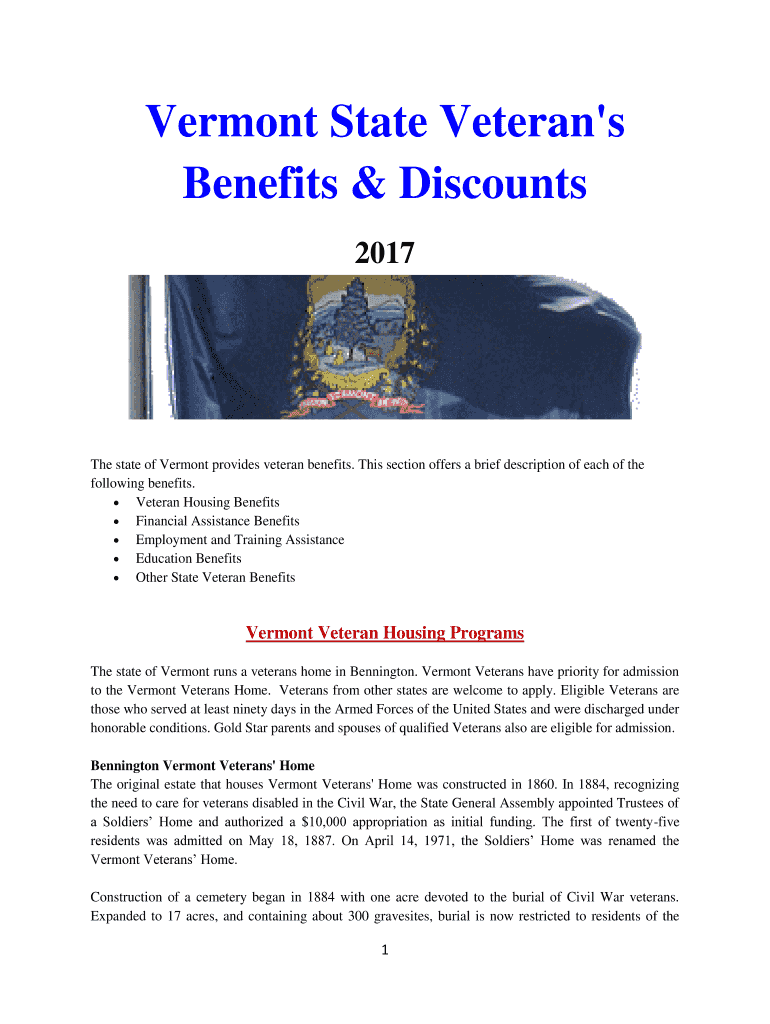 Fillable Online Vermont State Veteran's Fax Email Print pdfFiller