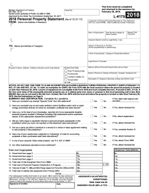 632, 2017 Personal Property Statement (as of 12-31-16) L-4175. 632, 2017 Personal Property Statement (as of 12-31-16) L-4175