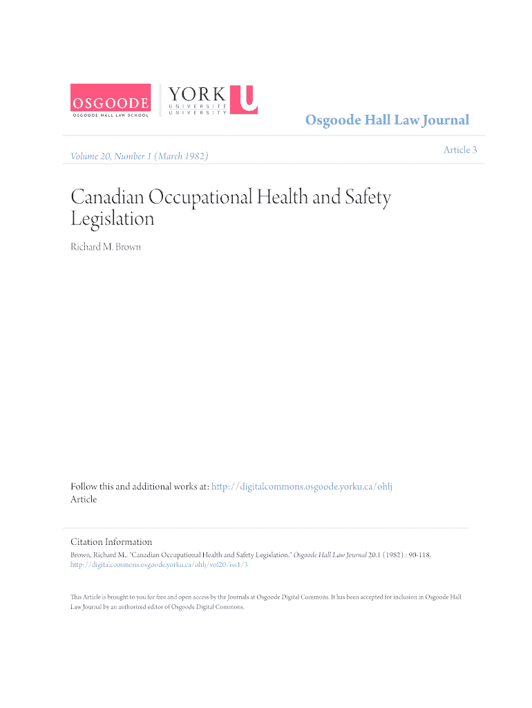 Fillable Online Canadian Occupational Health and Safety Fax Email Print pdfFiller