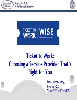 Fillable Online Ticket to Work: Fax Email Print - pdfFiller