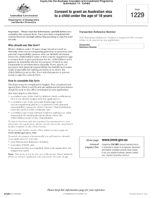 Australian Visa Consent Form 1229