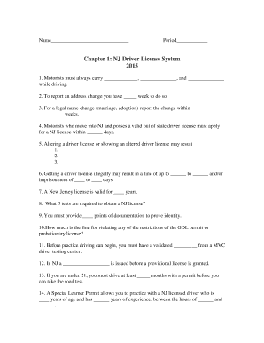 Chapter 1: NJ Driver License System
