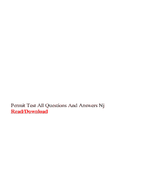 Fillable Online Permit Test All Questions And Answers Nj Fax Email ...