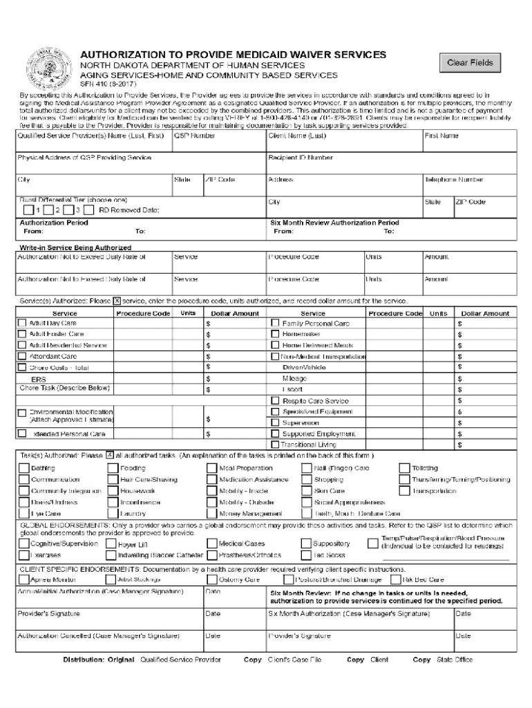 AUTHORIZATION TO PROVIDE MEDICAID WAIVER SERVICES Preview on Page 1