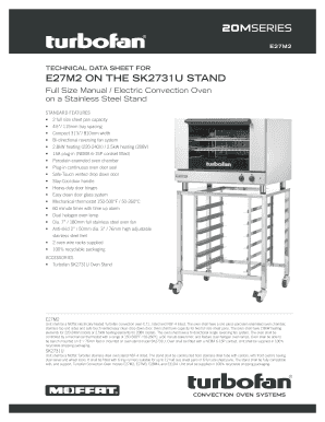 Fillable Online 2 full size sheet pan capacity Fax Email Print - pdfFiller