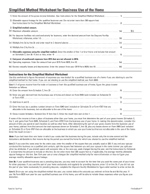 Fillable Online Simplified Method Worksheet for Business Use of the ...