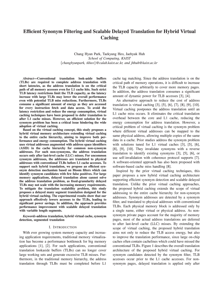 Fillable Online Efficient Synonym Filtering and Scalable Delayed
