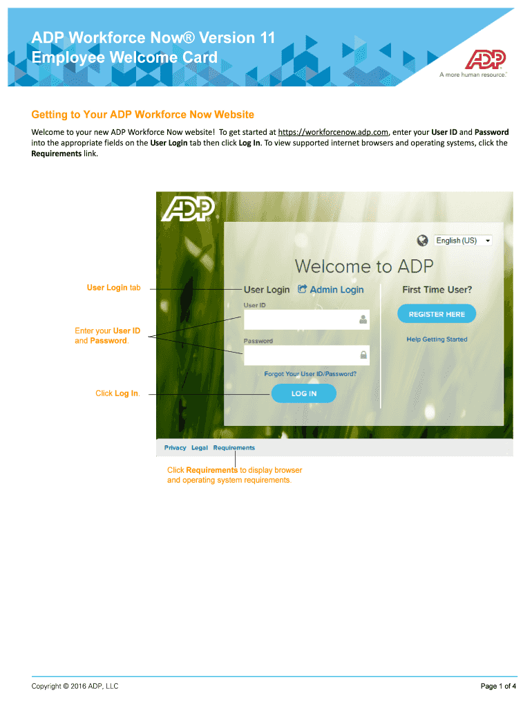Fillable Online ADP Workforce Now Version 11 Fax Email Print pdfFiller