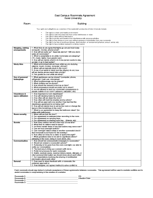 East Campus Roommate Agreement