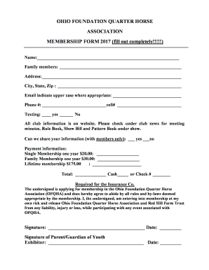 MEMBERSHIP FORM 2017 (fill out completely