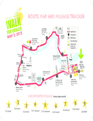 Fillable Online ROUTE MAP AND MILEAGE TRACKER Fax Email Print - pdfFiller