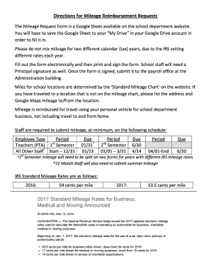 Fillable Online Directions for Mileage Reimbursement Requests Fax Email Print - pdfFiller