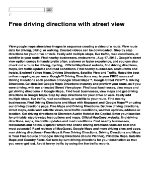 Fillable Online Free driving directions with street view Fax Email ...