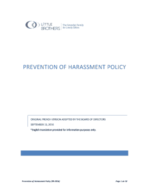 PREVENTION OF HARASSMENT POLICY