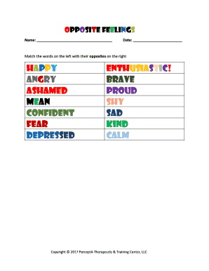 Fillable Online Opposite Feelings Fax Email Print - pdfFiller