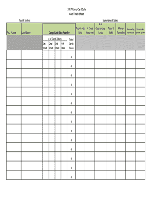 Fillable Online Card Track Sheet Fax Email Print - pdfFiller