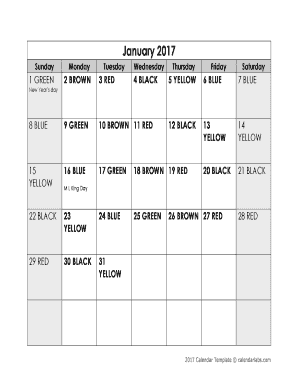 5 year calendar template