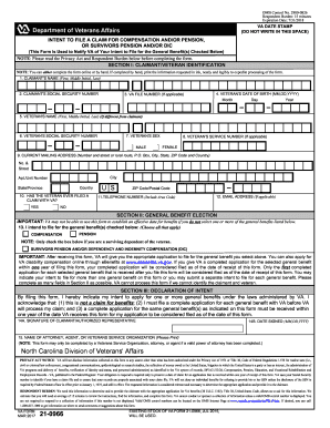 fillable 21 0966 instructions edit online print download forms va form 21 0966