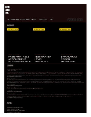 Fillable Online FREE PRINTABLE APPOINTMENT CARDS Fax Email Print