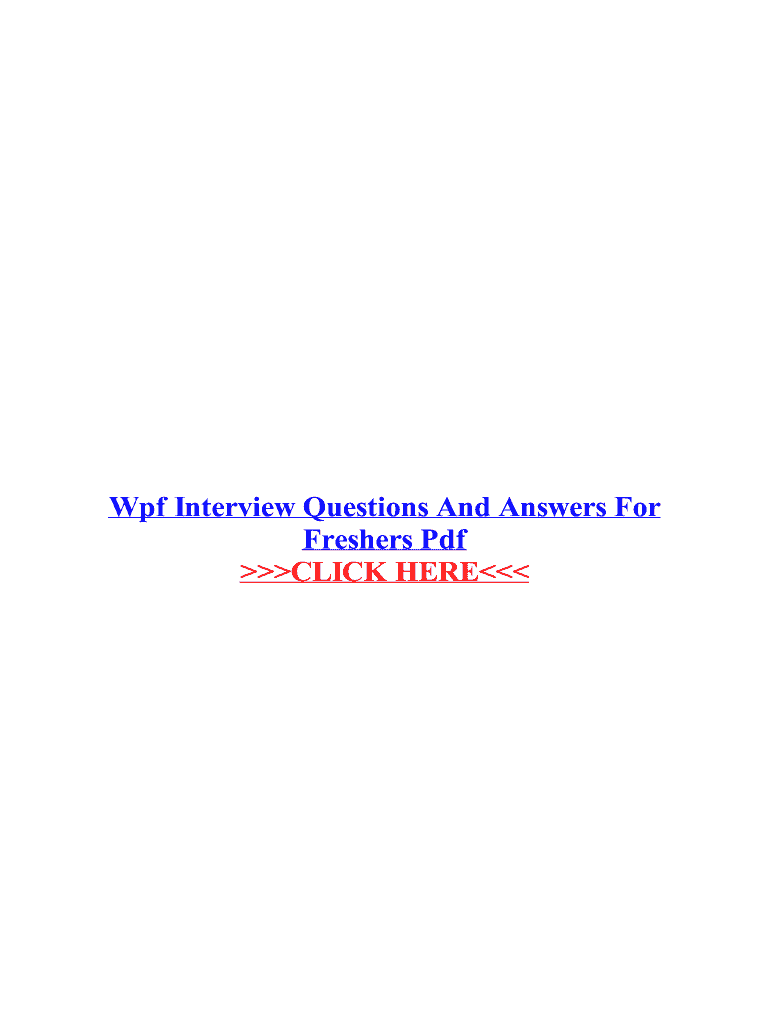 Fillable Online Wpf Interview Questions And Answers For Fax Email Print