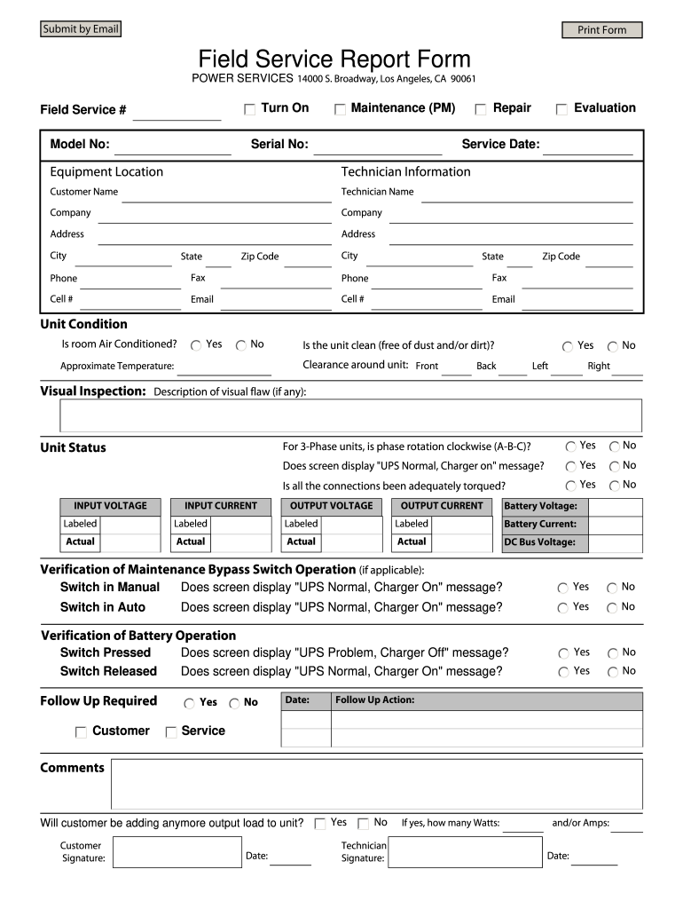 Technical Service Report Template Collection