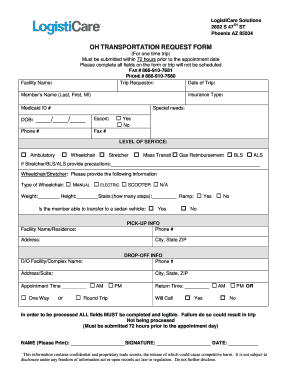 OH TRANSPORTATION REQUEST FORM
