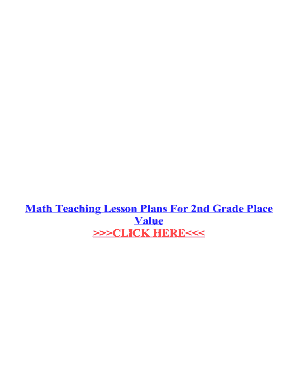 Fillable Online Math Teaching Lesson Plans For 2nd Grade Fax Email Print - pdfFiller