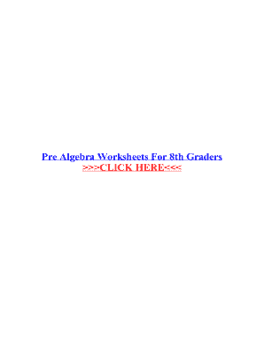 Fillable Online Pre Algebra Worksheets For 8th Graders Fax Email Print ...