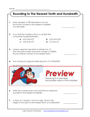 Rounding Worksheet