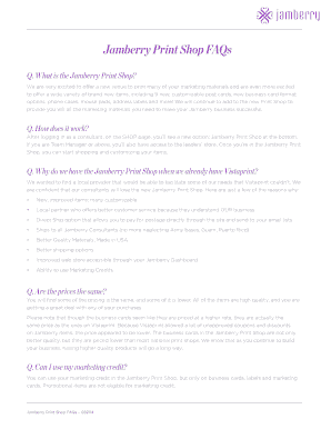 Fillable Online Jamberry Print Shop FAQs Fax Email Print - pdfFiller