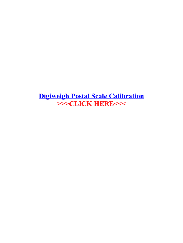 Fillable Online Digiweigh Postal Scale Calibration Fax Email Print