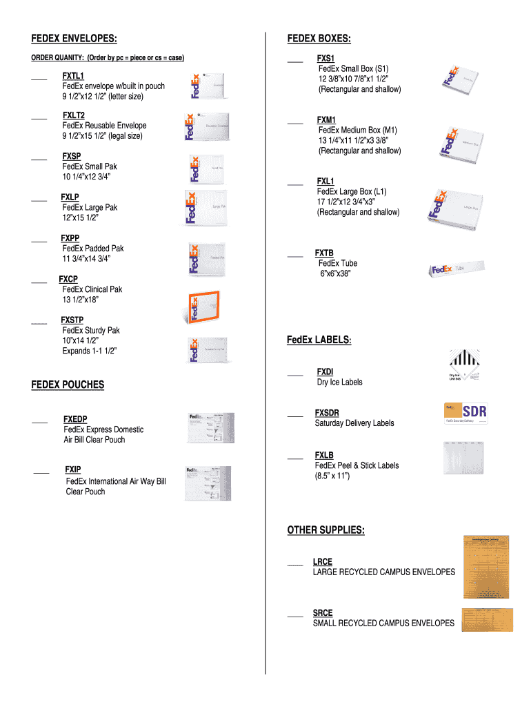 Fillable Online FEDEX ENVELOPES Fax Email Print pdfFiller