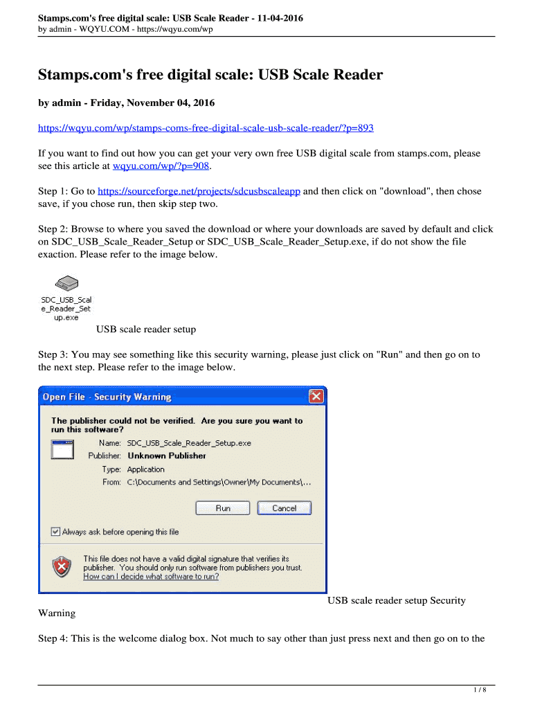 Fillable Online com's free digital scale USB Scale Reader 11042016 Fax Email Print pdfFiller