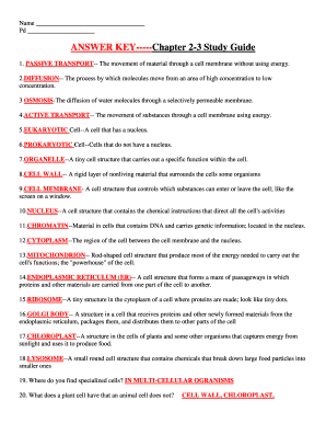 Cell Membrane And Transport Study Guide Answer Key - Fill and Sign  Printable Template Online