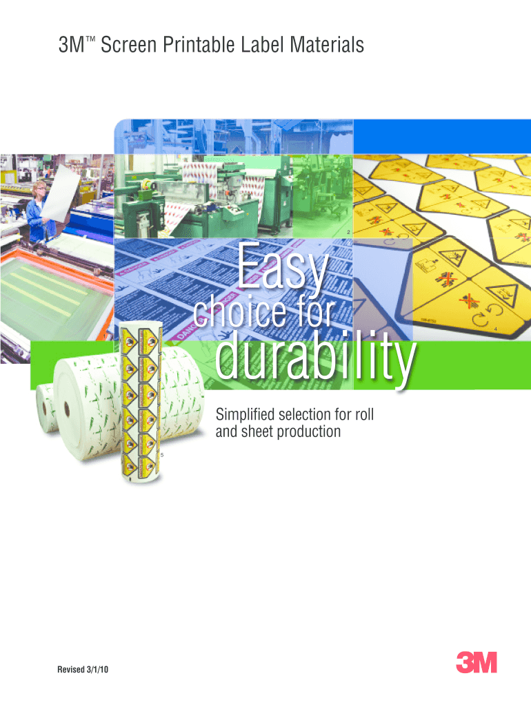 Fillable Online 3M Screen Printable Label Materials Fax Email Print ...