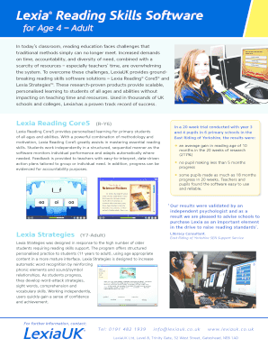 Fillable Online Lexia Reading Skills Software Fax Email Print - pdfFiller