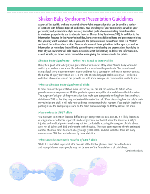 Fillable Online Shaken Baby Syndrome Presentation Guidelines Fax Email ...