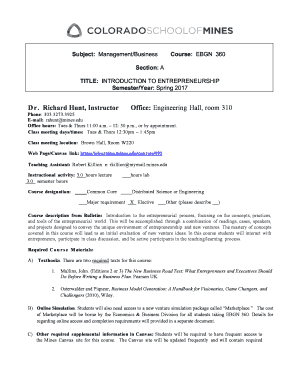 Subject: Management/Business