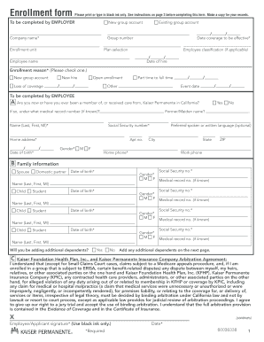 Kaiser Permanente Enrollment Form