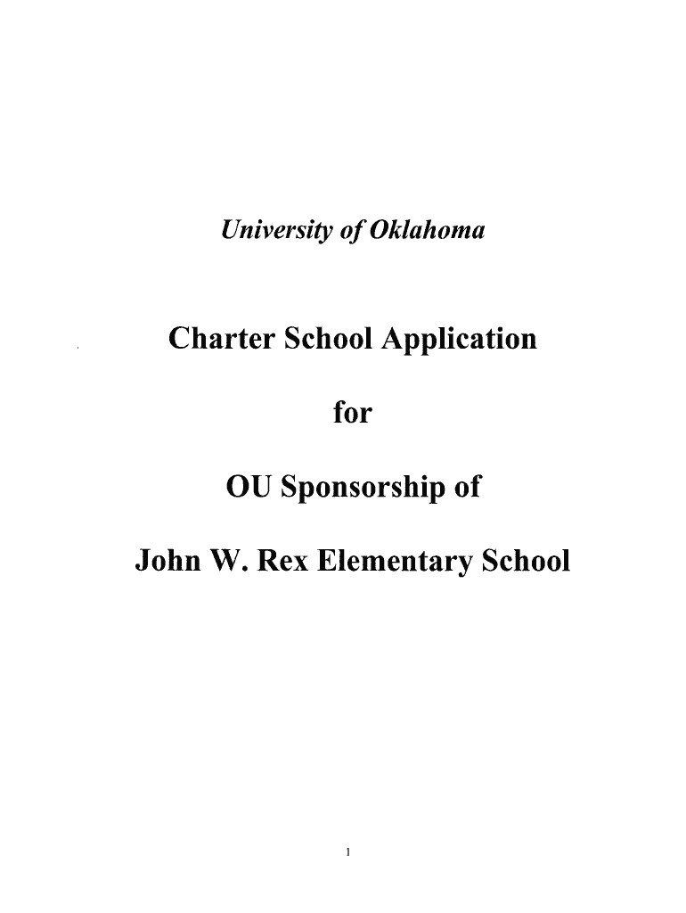 Charter School Application for OU Sponsorship of John W, Rex ... Preview on Page 1.