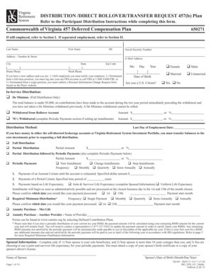 Virginia 457(b) Deferred Compensation Distribution Request